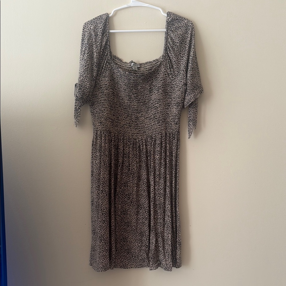 American Eagle Outfitters Gray Pleated Midi Sundress